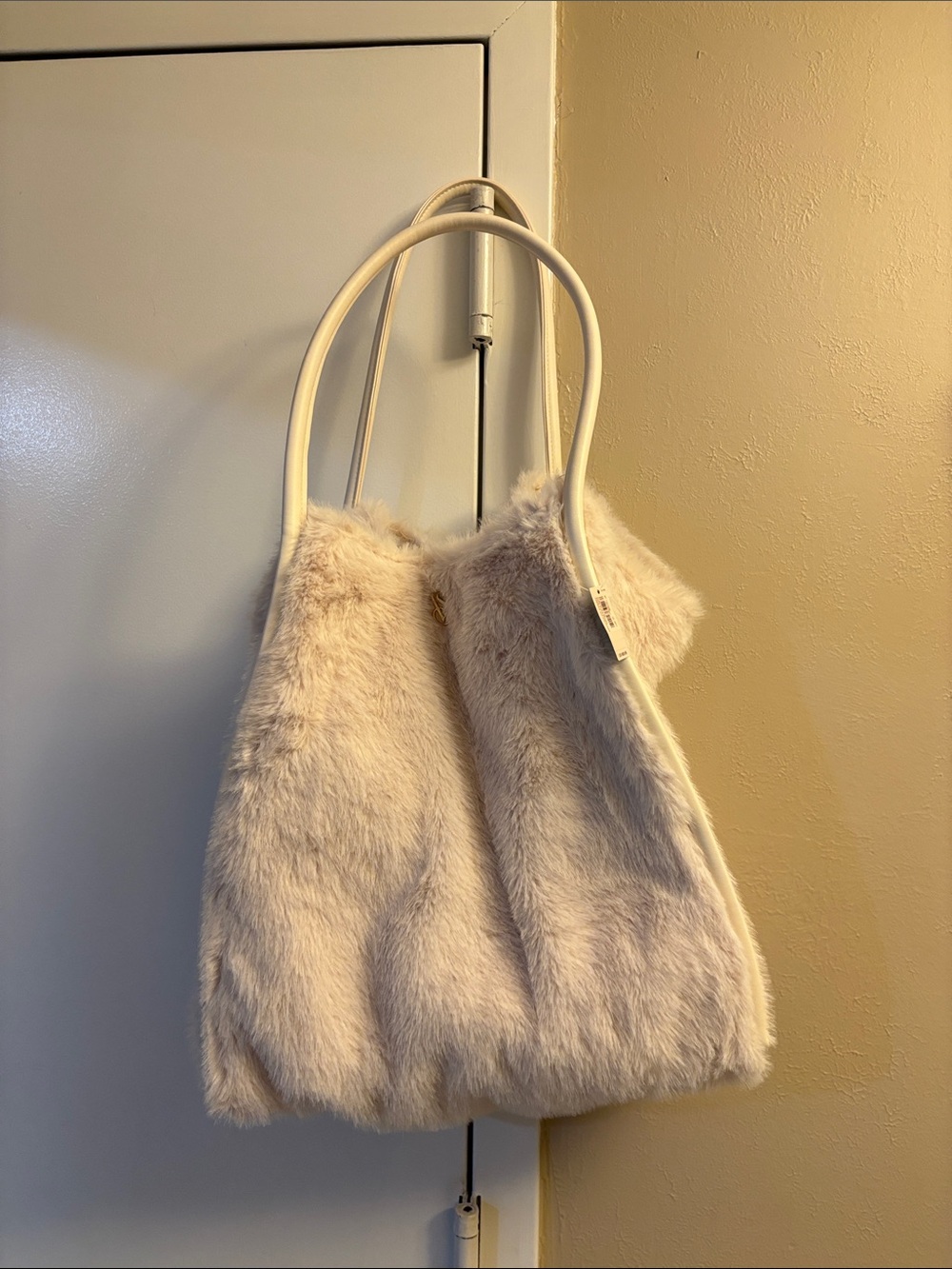 Victoria's Secret Pale Pink Faux Fur Tote Bag
